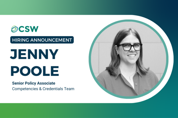 CSW Welcomes Jenny Poole to the Competencies & Credentials Team